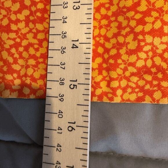 J. Crew Mini Skirt Orange Print Back Zipper Stretch Comfort Size 10 - Picture 9 of 9